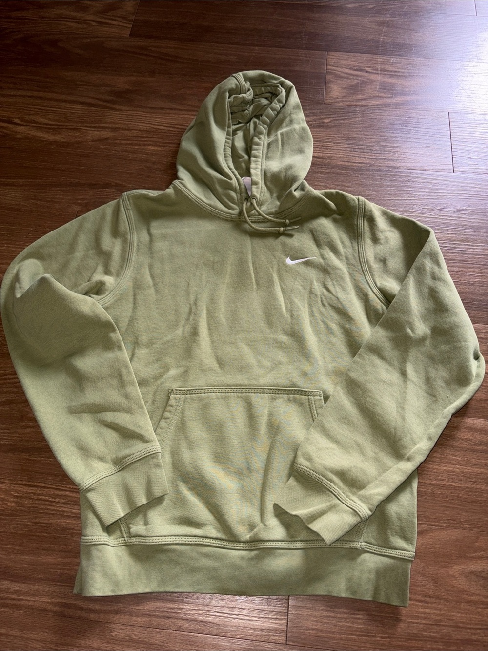 Nike Olive Green Pullover Hoodie with White Swoosh